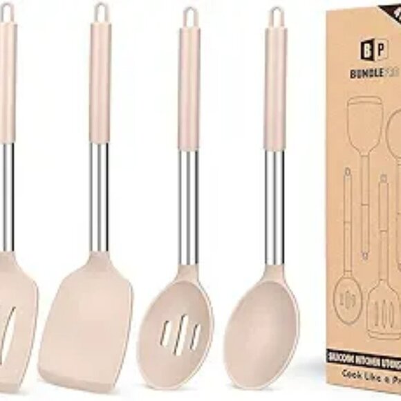 Silicone Cooking Utensils Set Heat Resistant Spatulas Slotted Spoons for Kitchen - Picture 7 of 7